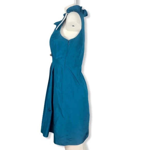 NWT Teal Silk Taffeta J. Crew Blakely Dress Sz 6 - Picture 7 of 8